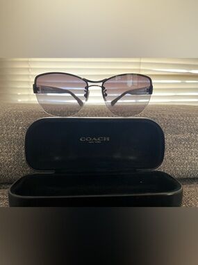 Coach Sunglasses with Pink Gradient Lenses and Silver hardware